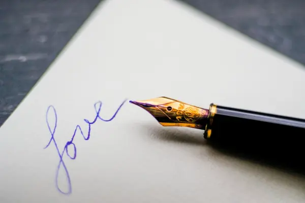 Fountain Pen writing a love letter